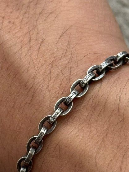 Chrome Hearts 7 Inch Paper Chain .925 Sterling Silver Bracelet
