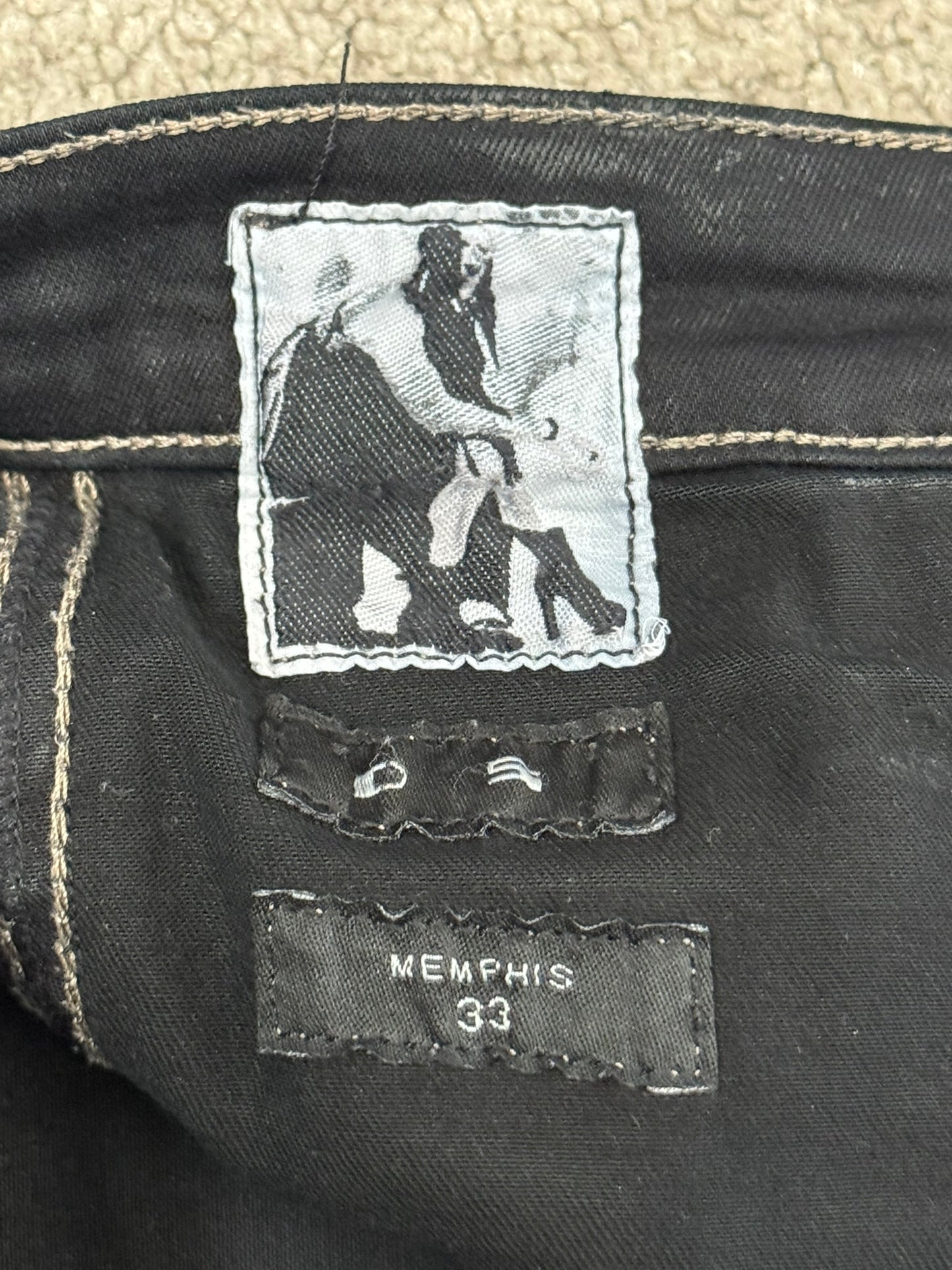 SS15 Rick Owens DRKSHDW Black Waxed Memphis Biker Denim Jeans