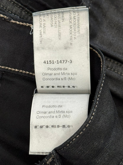SS15 Rick Owens DRKSHDW Black Waxed Memphis Biker Denim Jeans