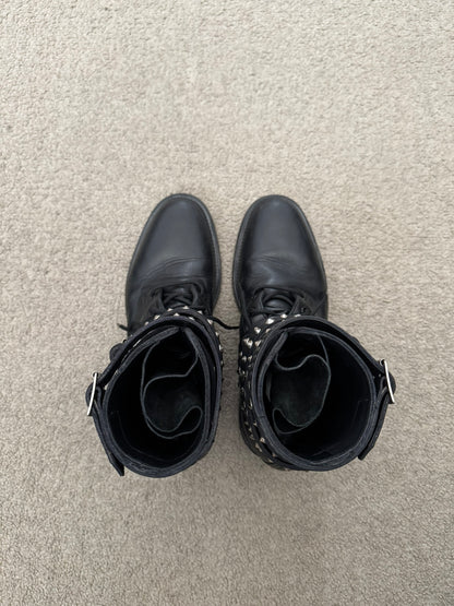 FW13 Saint Laurent by Hedi Slimane Studded Belted Ranger Combat Boots