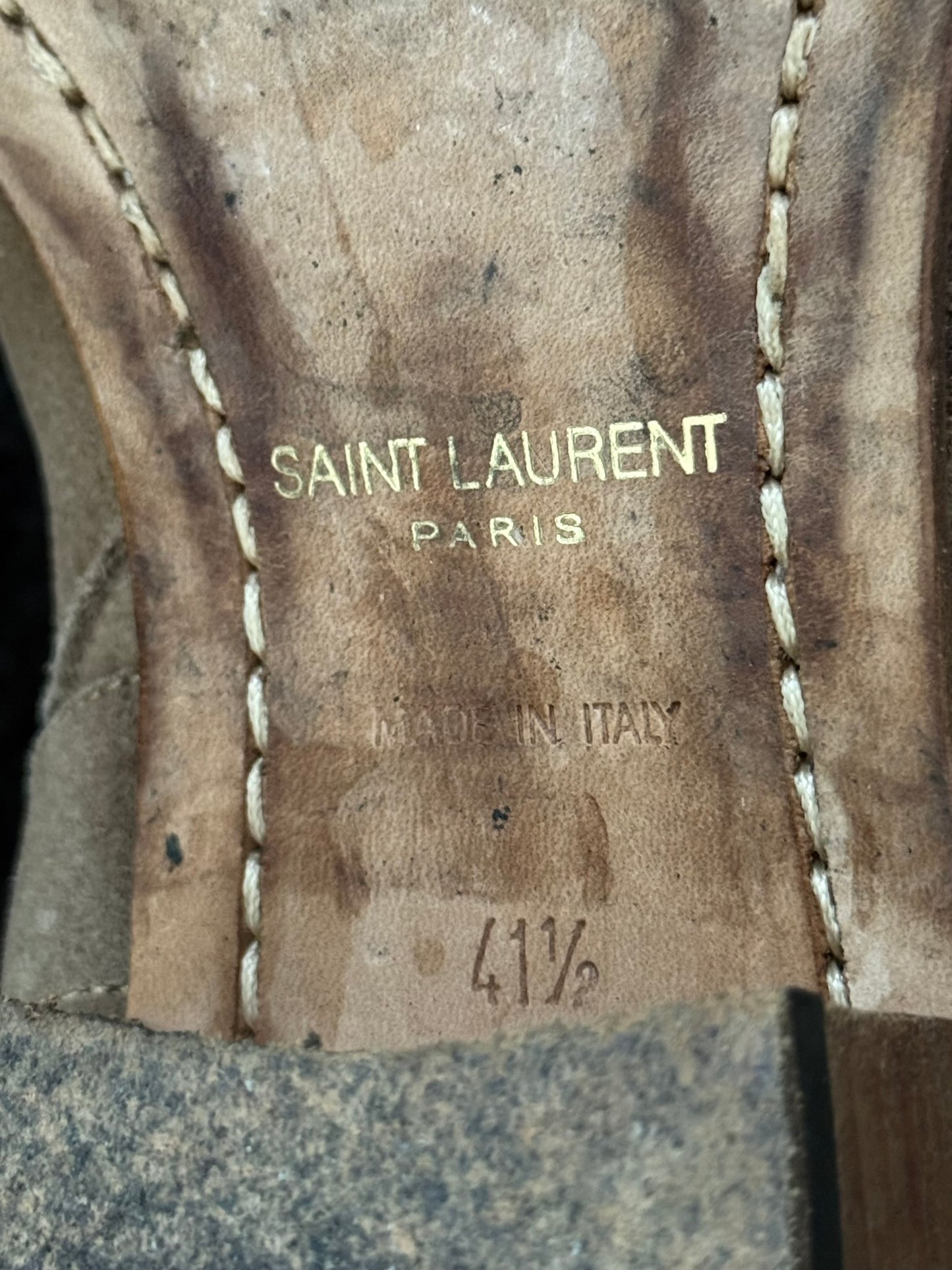 SS18 Saint Laurent Paris Tan Suede Wyatt 40 Harness Boots