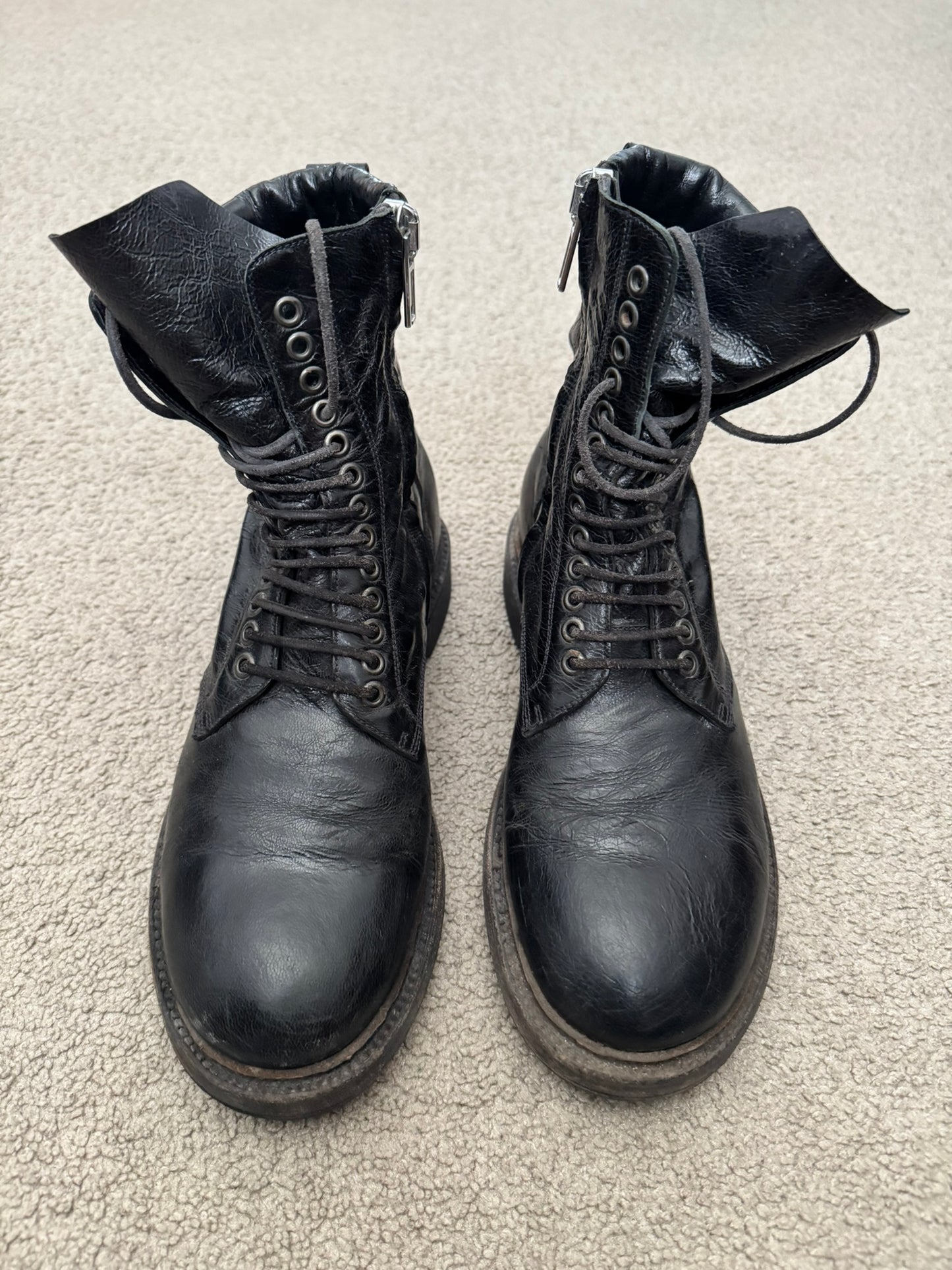 SS15 Rick Owens "Faun" Goodyear Flex Military Combat Boots