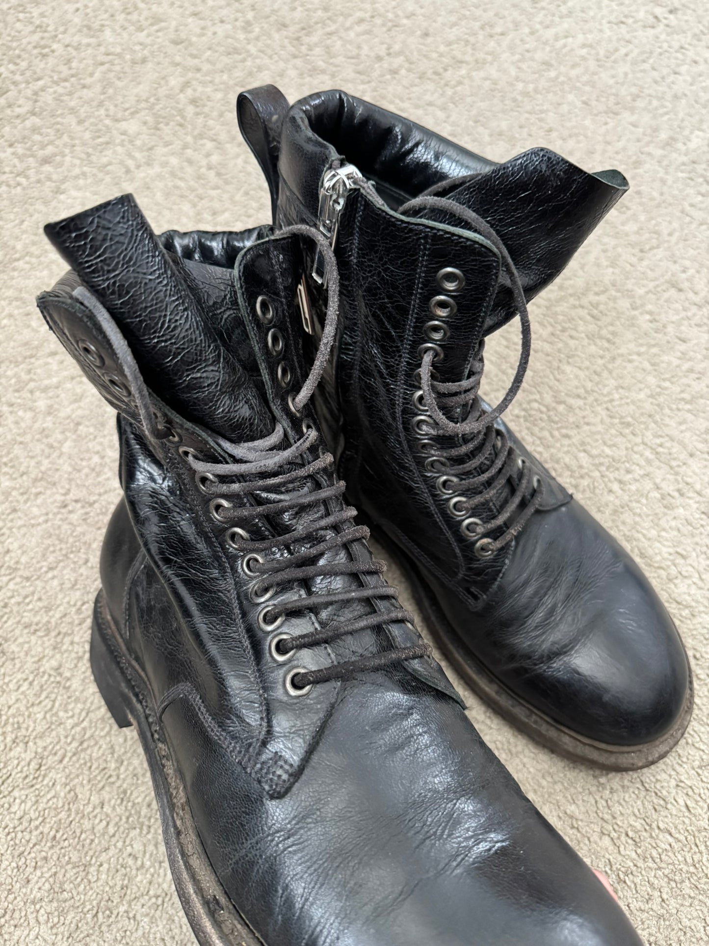 SS15 Rick Owens "Faun" Goodyear Flex Military Combat Boots