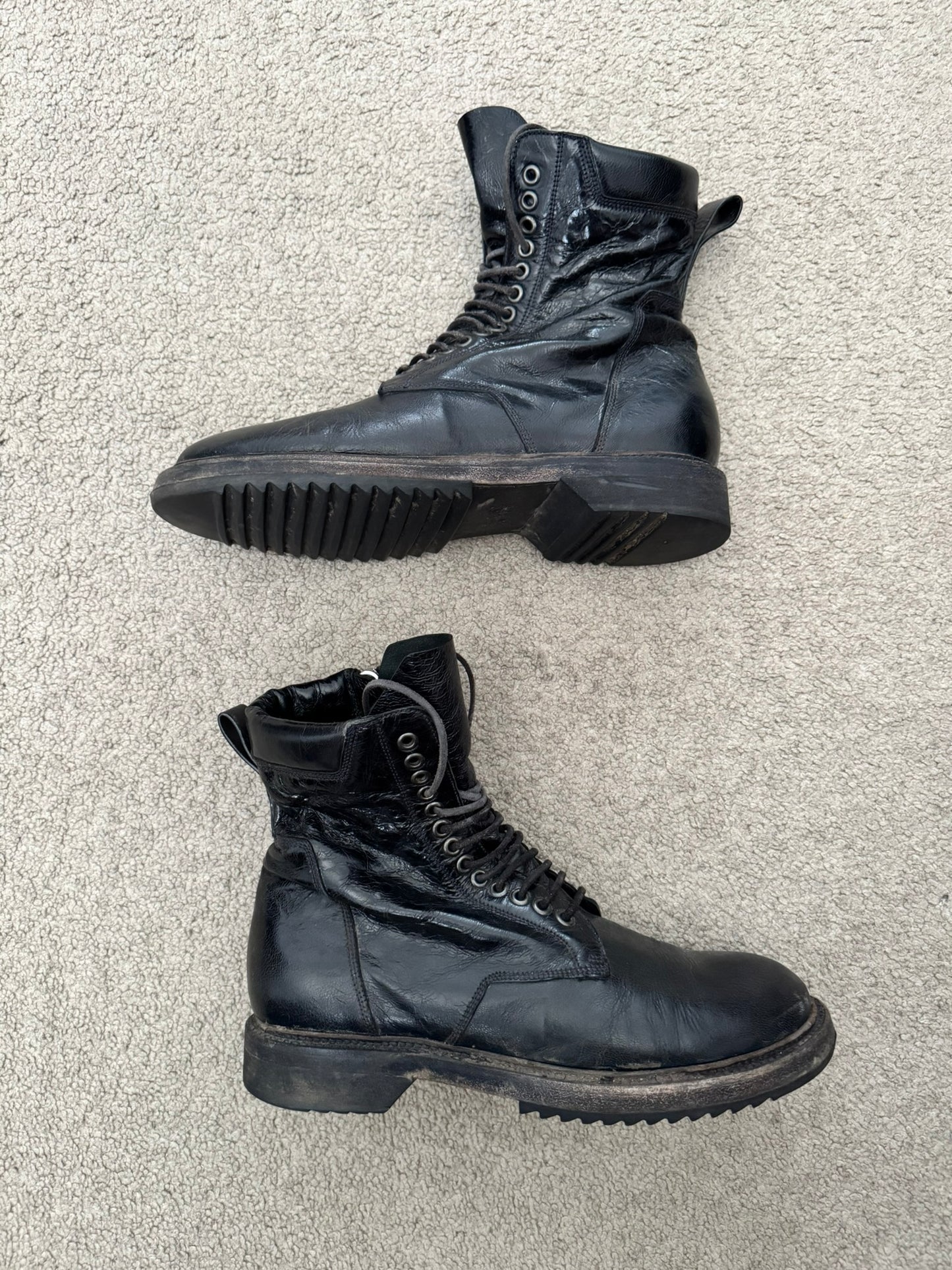 SS15 Rick Owens "Faun" Goodyear Flex Military Combat Boots