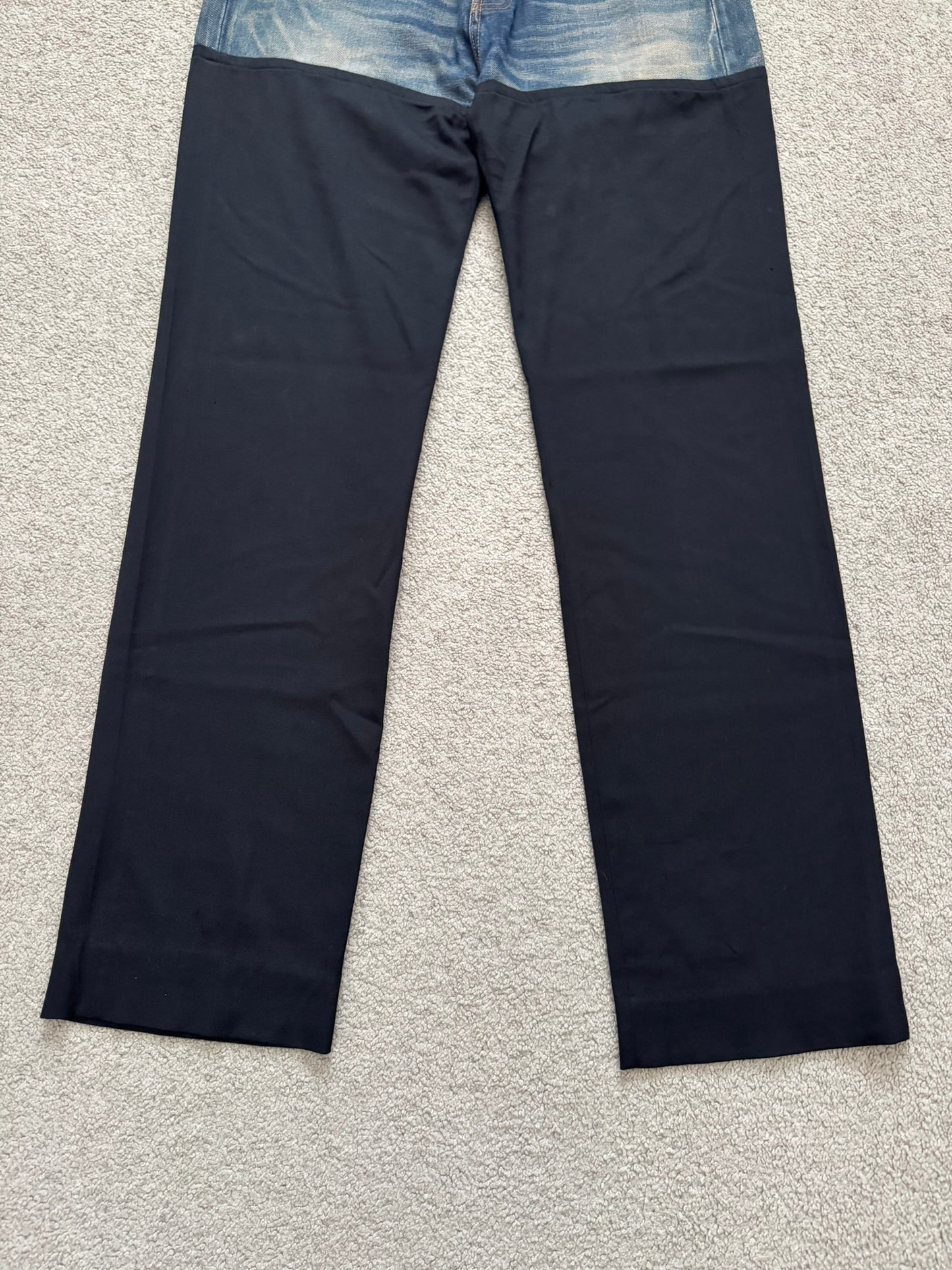 FW20 Balenciaga Hybrid Denim/Twill Paneled Jeans