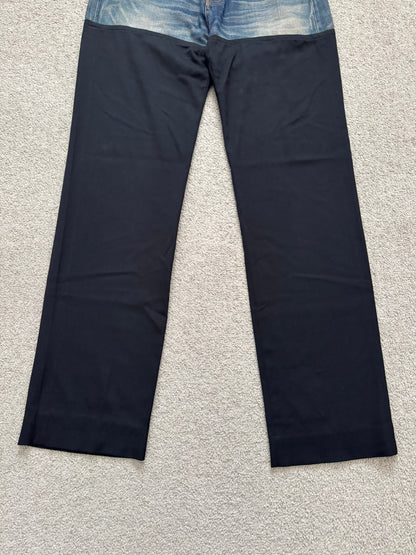 FW20 Balenciaga Hybrid Denim/Twill Paneled Jeans