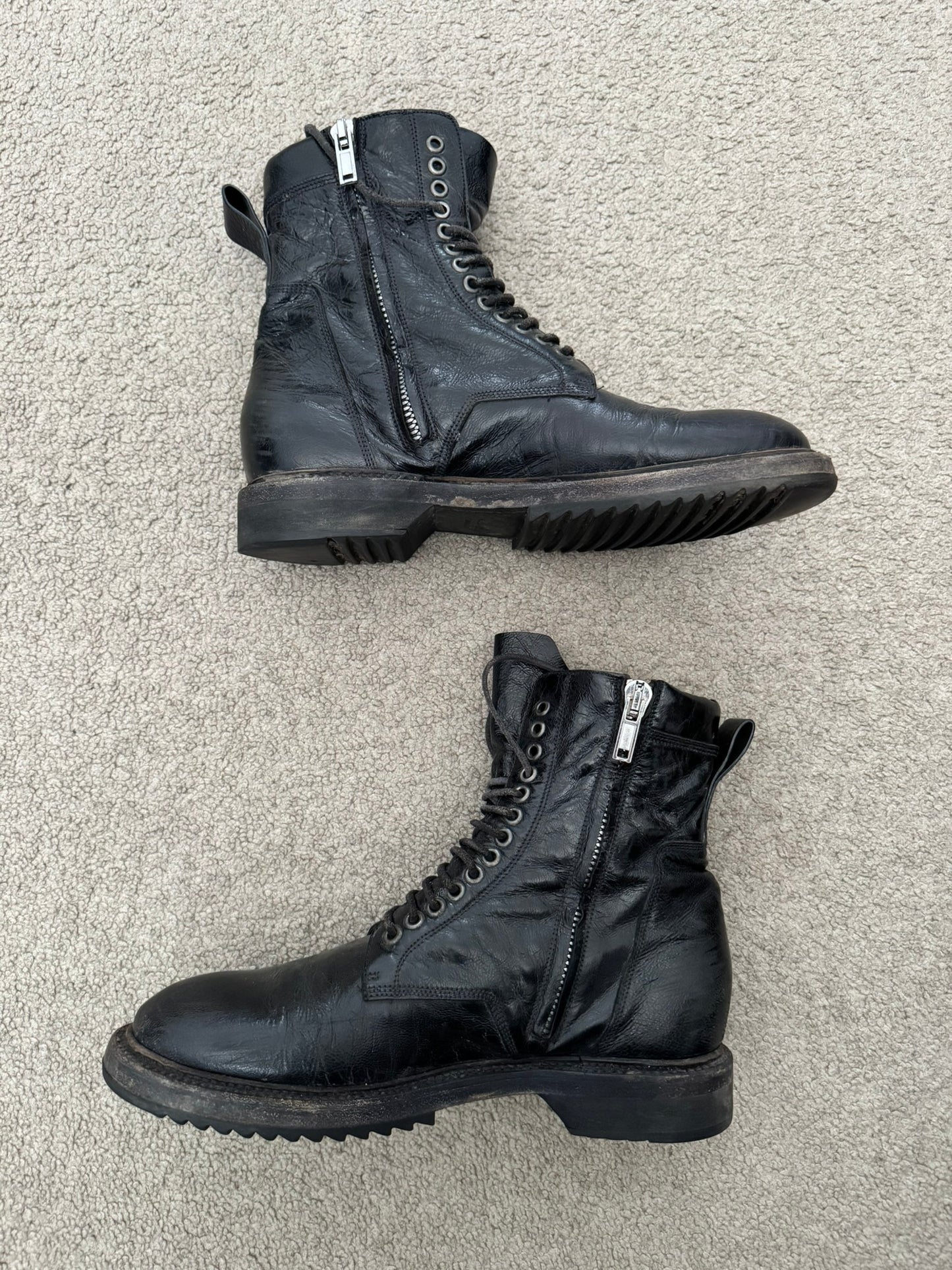 SS15 Rick Owens "Faun" Goodyear Flex Military Combat Boots