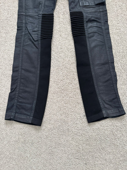 SS14 Rick Owens DRKSHDW Black Waxed Memphis Biker Denim Jeans