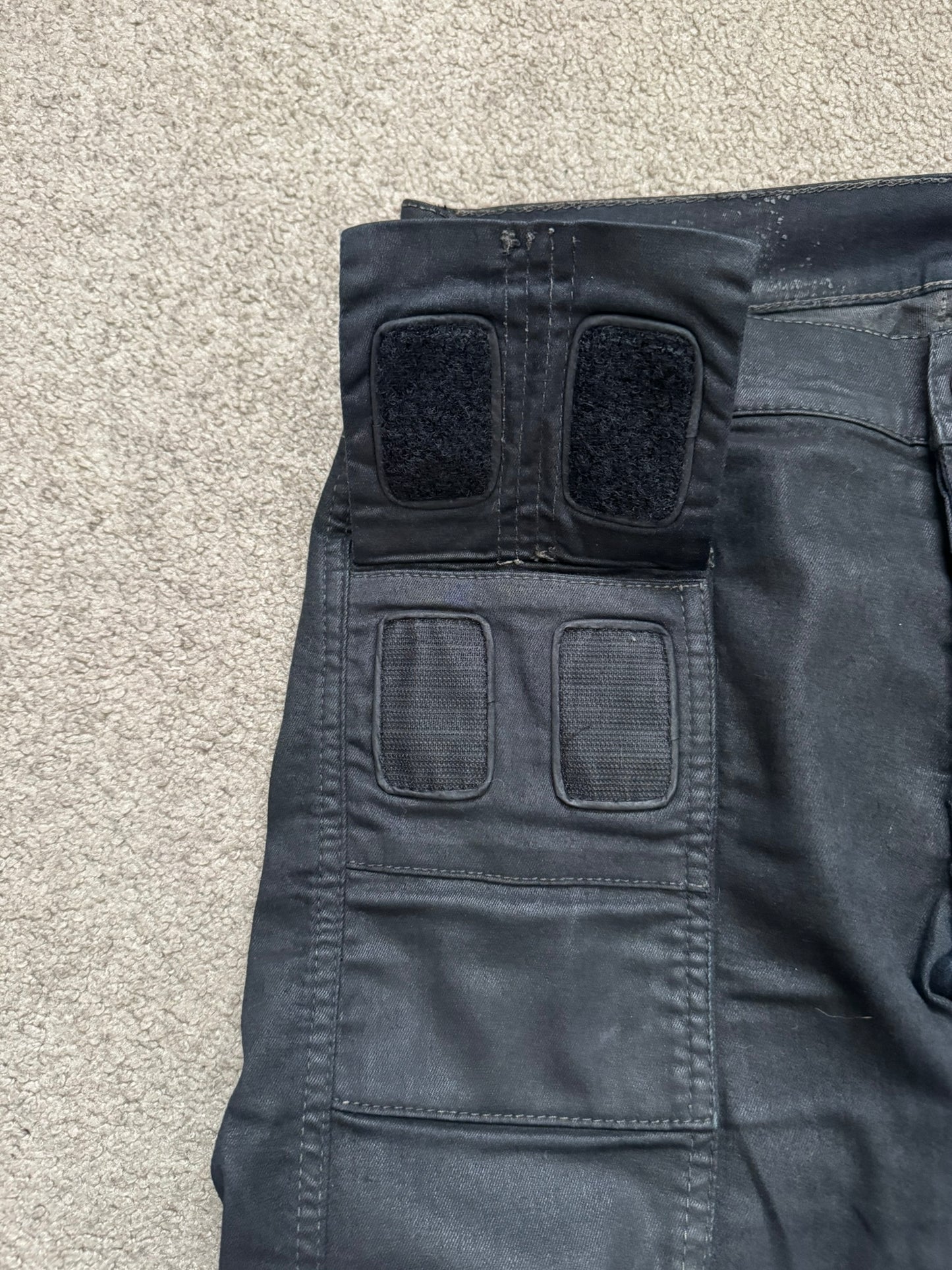 SS14 Rick Owens DRKSHDW Black Waxed Memphis Biker Denim Jeans