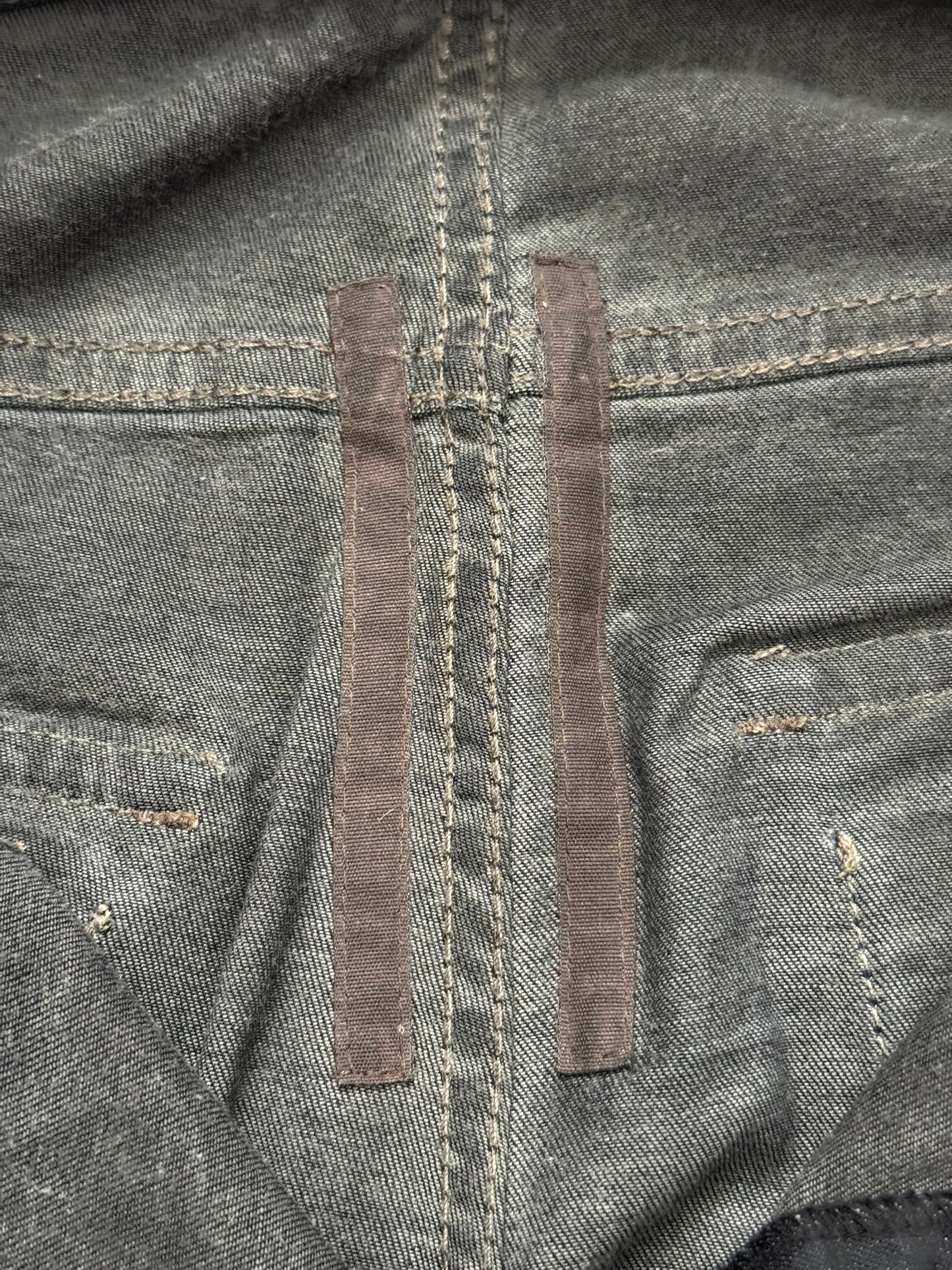 SS14 Rick Owens DRKSHDW Black Waxed Memphis Biker Denim Jeans