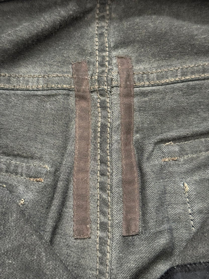 SS14 Rick Owens DRKSHDW Black Waxed Memphis Biker Denim Jeans