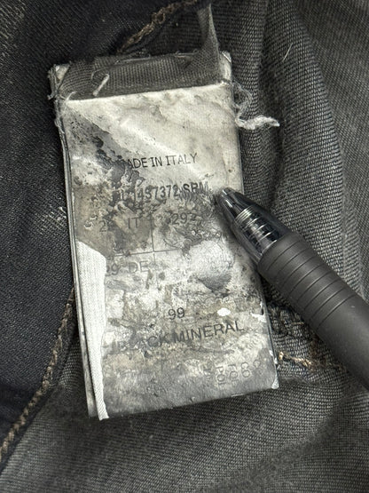 SS14 Rick Owens DRKSHDW Black Waxed Memphis Biker Denim Jeans