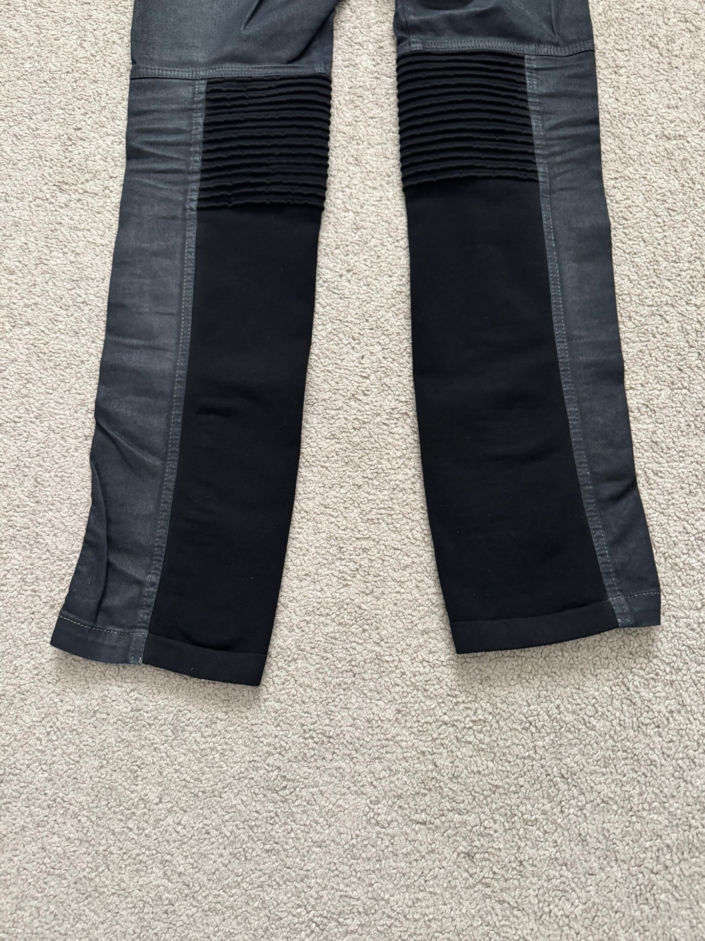 SS14 Rick Owens DRKSHDW Black Waxed Memphis Biker Denim Jeans