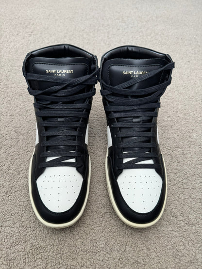 SS16 Saint Laurent by Hedi Slimane Black/White SL/10H High Top Sneakers