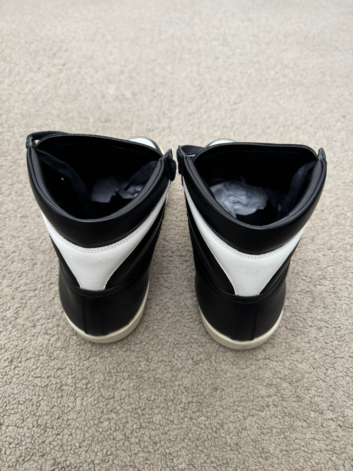 SS16 Saint Laurent by Hedi Slimane Black/White SL/10H High Top Sneakers