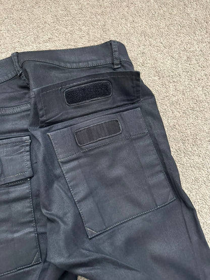 SS14 Rick Owens DRKSHDW Black Waxed Memphis Biker Denim Jeans