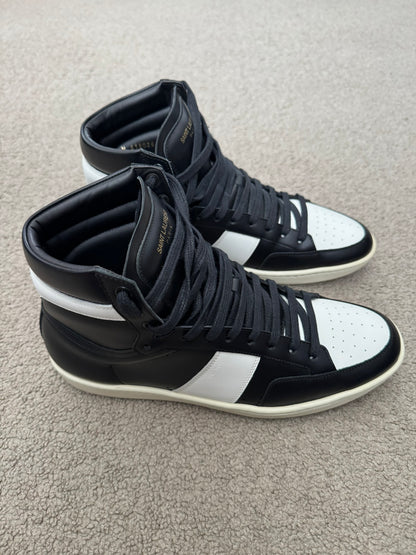 SS16 Saint Laurent by Hedi Slimane Black/White SL/10H High Top Sneakers