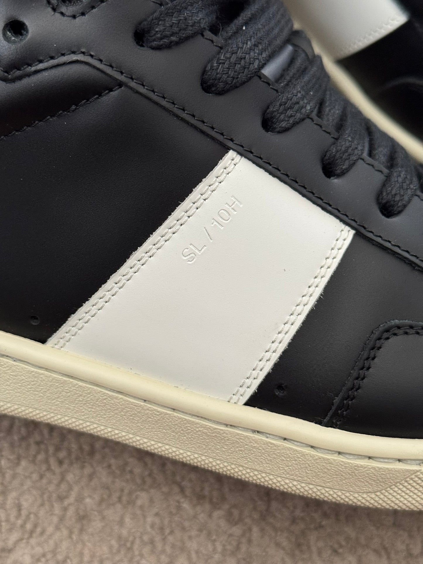 SS16 Saint Laurent by Hedi Slimane Black/White SL/10H High Top Sneakers