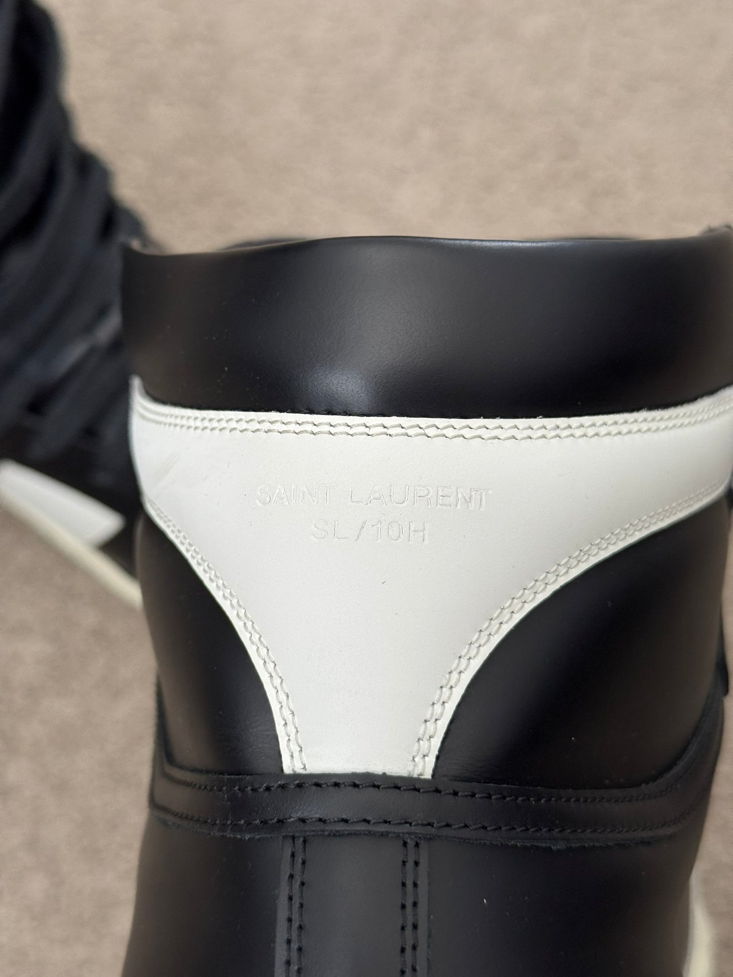 SS16 Saint Laurent by Hedi Slimane Black/White SL/10H High Top Sneakers