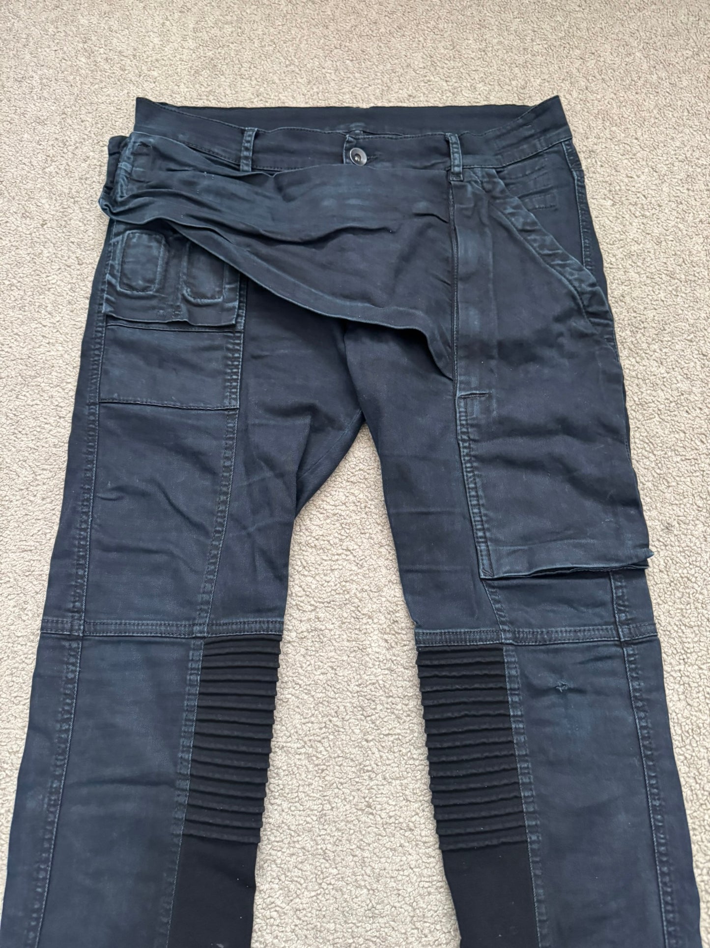 FW14 Rick Owens DRKSHDW Black Memphis Biker Denim Jeans