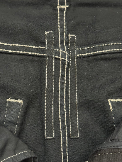 FW22 Rick Owens DRKSHDW Black Waxed Detroit Cut Denim Jeans