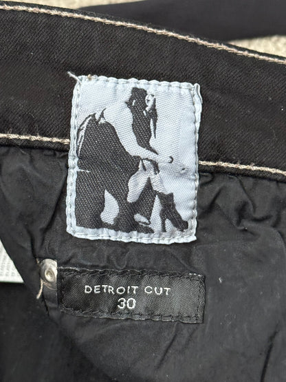 FW22 Rick Owens DRKSHDW Black Waxed Detroit Cut Denim Jeans