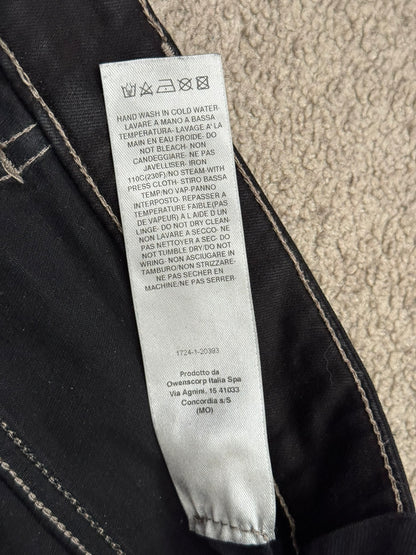 FW22 Rick Owens DRKSHDW Black Waxed Detroit Cut Denim Jeans