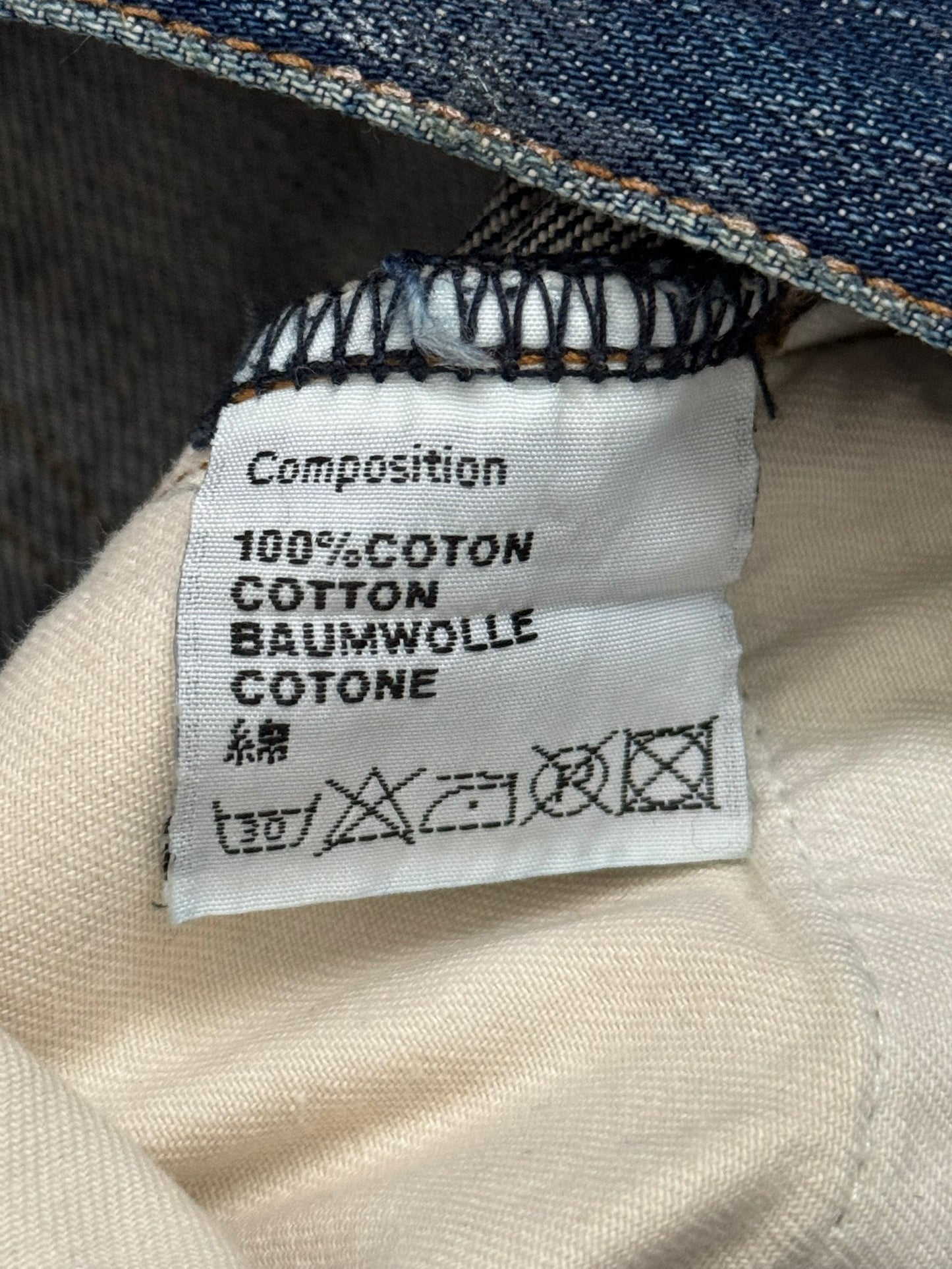 AW06 Dior Homme by Hedi Slimane "Luster" Blue Waxed Clawmark Denim Jeans