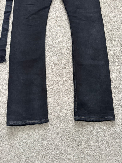 FW22 Rick Owens DRKSHDW Black Waxed Detroit Cut Denim Jeans