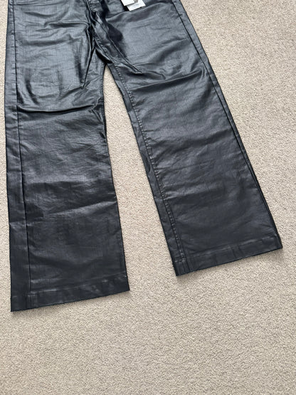 SS25 Rick Owens Mainline Black Waxed Geth Cut Denim Jeans