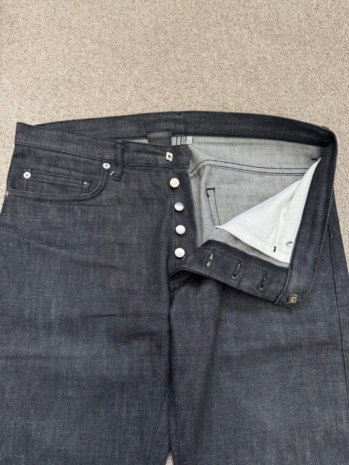 SS05 Dior Homme by Hedi Slimane MIJ Black Raw Denim Jeans