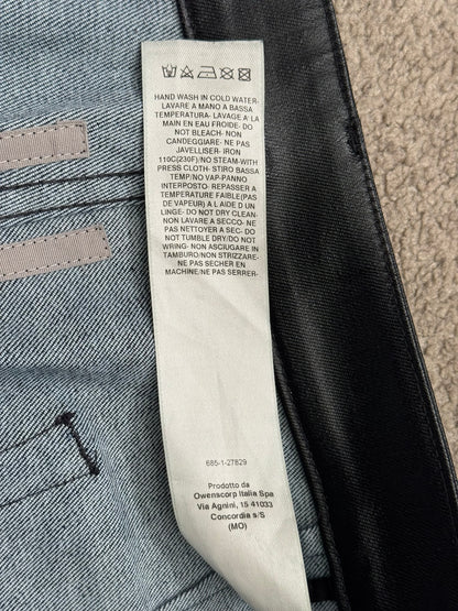 SS25 Rick Owens Mainline Black Waxed Geth Cut Denim Jeans