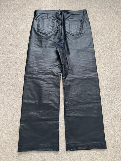 SS25 Rick Owens Mainline Black Waxed Geth Cut Denim Jeans
