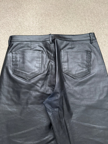 SS25 Rick Owens Mainline Black Waxed Geth Cut Denim Jeans