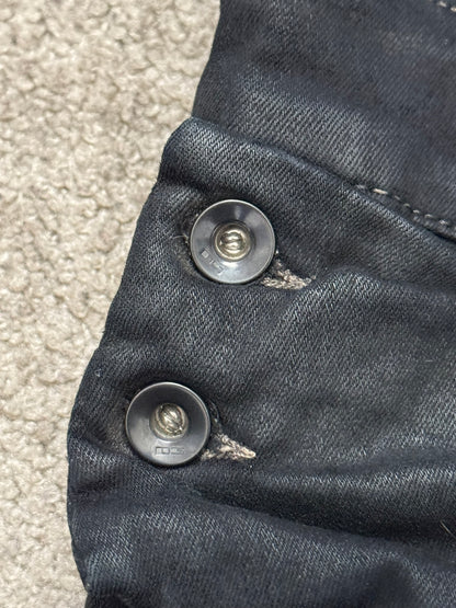 FW17 Rick Owens DRKSHDW Black Waxed Memphis Biker Denim Jeans