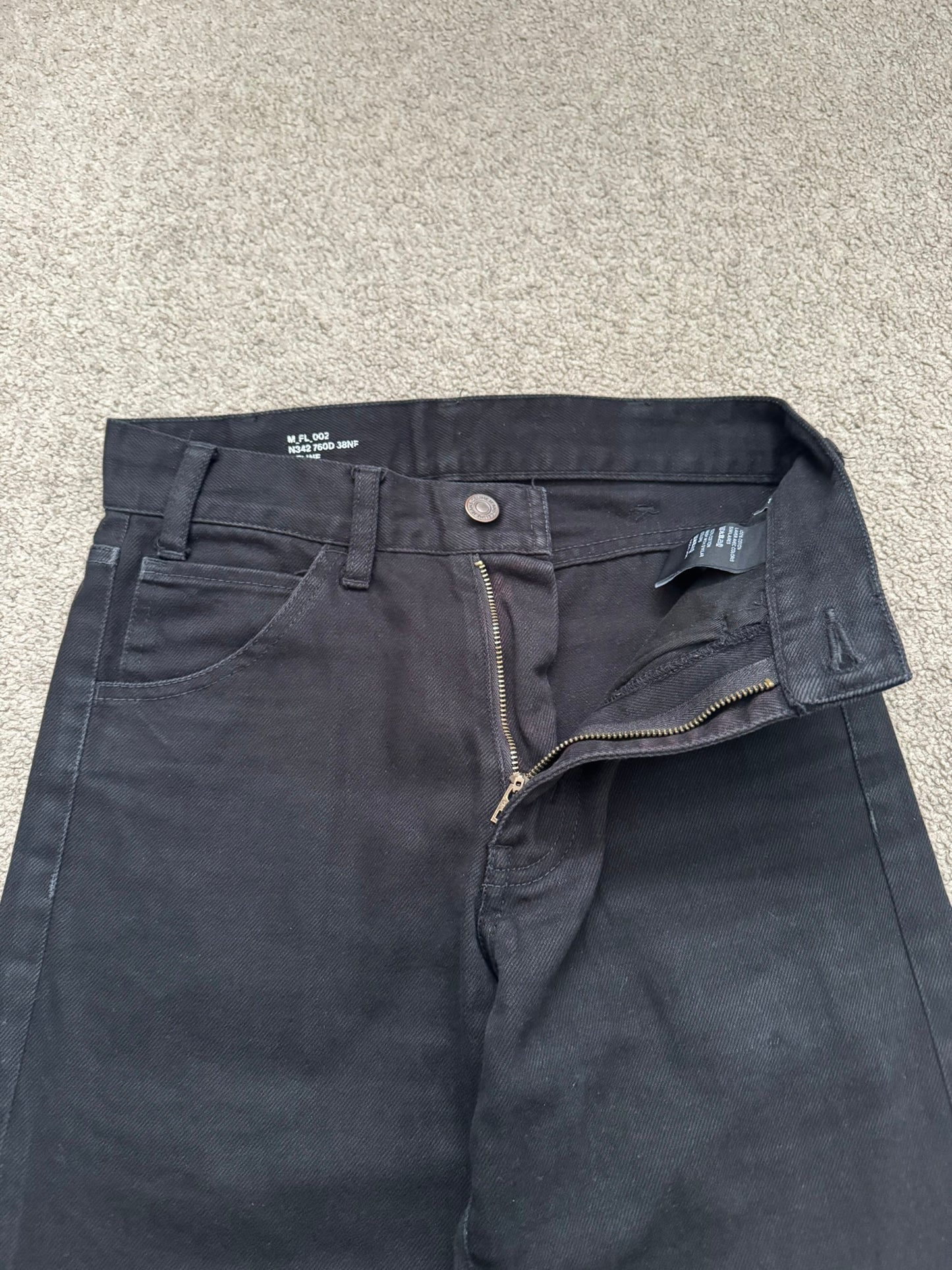 SS20 Celine by Hedi Slimane Black Serge Flared Denim Jeans