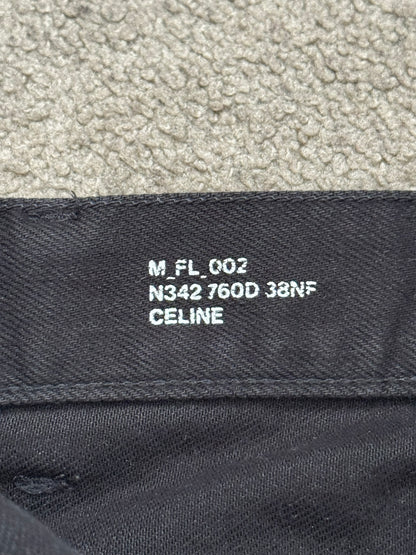 SS20 Celine by Hedi Slimane Black Serge Flared Denim Jeans