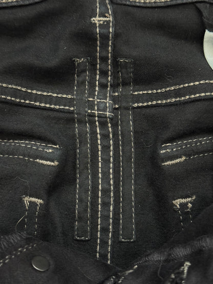 FW17 Rick Owens DRKSHDW Black Waxed Memphis Biker Denim Jeans