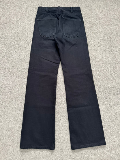 SS20 Celine by Hedi Slimane Black Serge Flared Denim Jeans