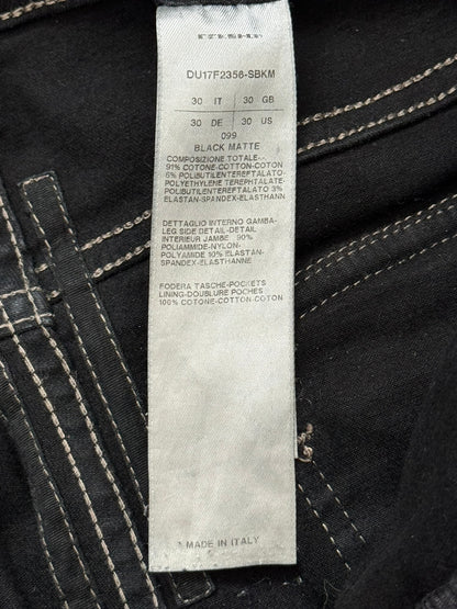 FW17 Rick Owens DRKSHDW Black Waxed Memphis Biker Denim Jeans