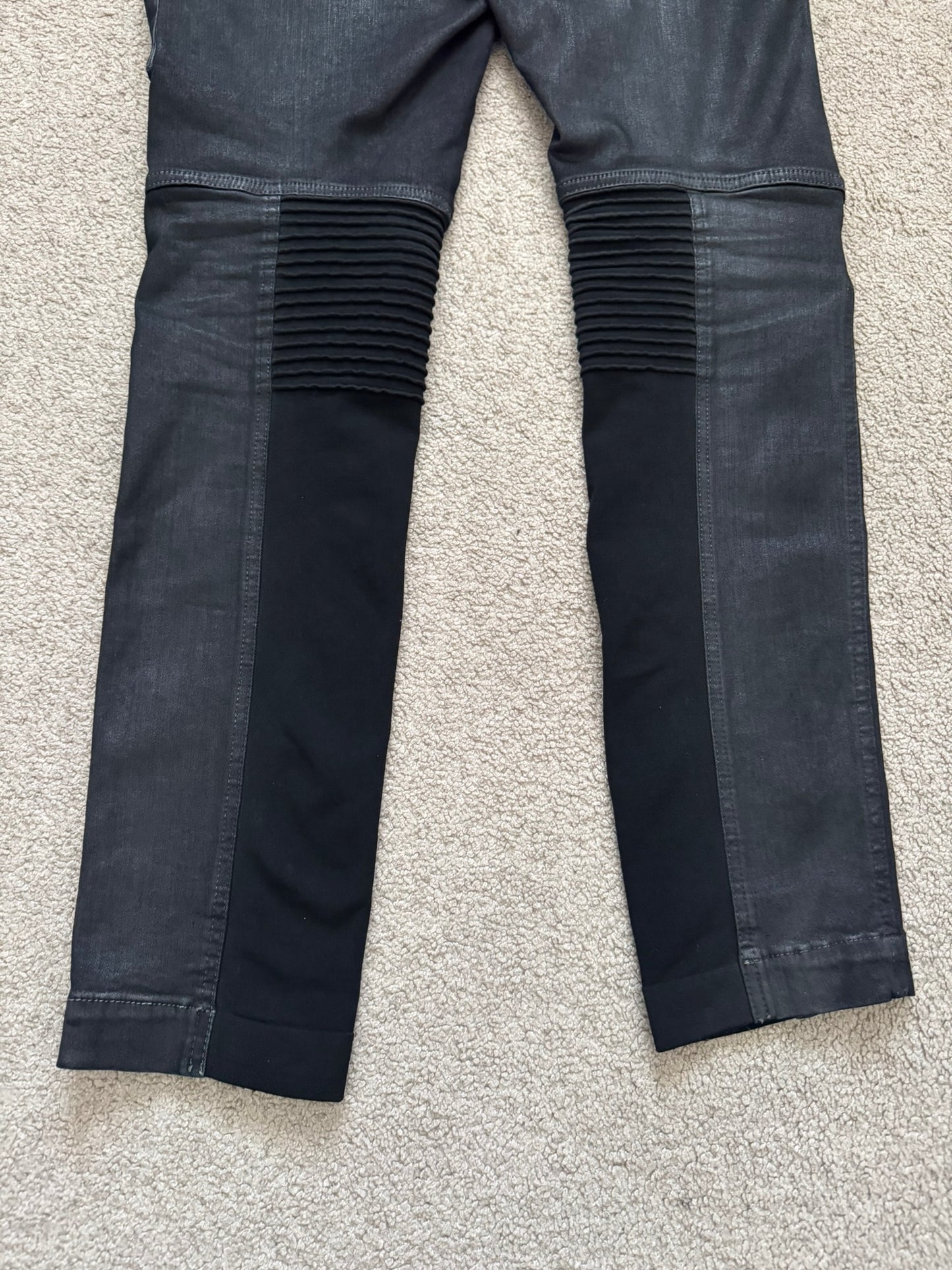 FW17 Rick Owens DRKSHDW Black Waxed Memphis Biker Denim Jeans