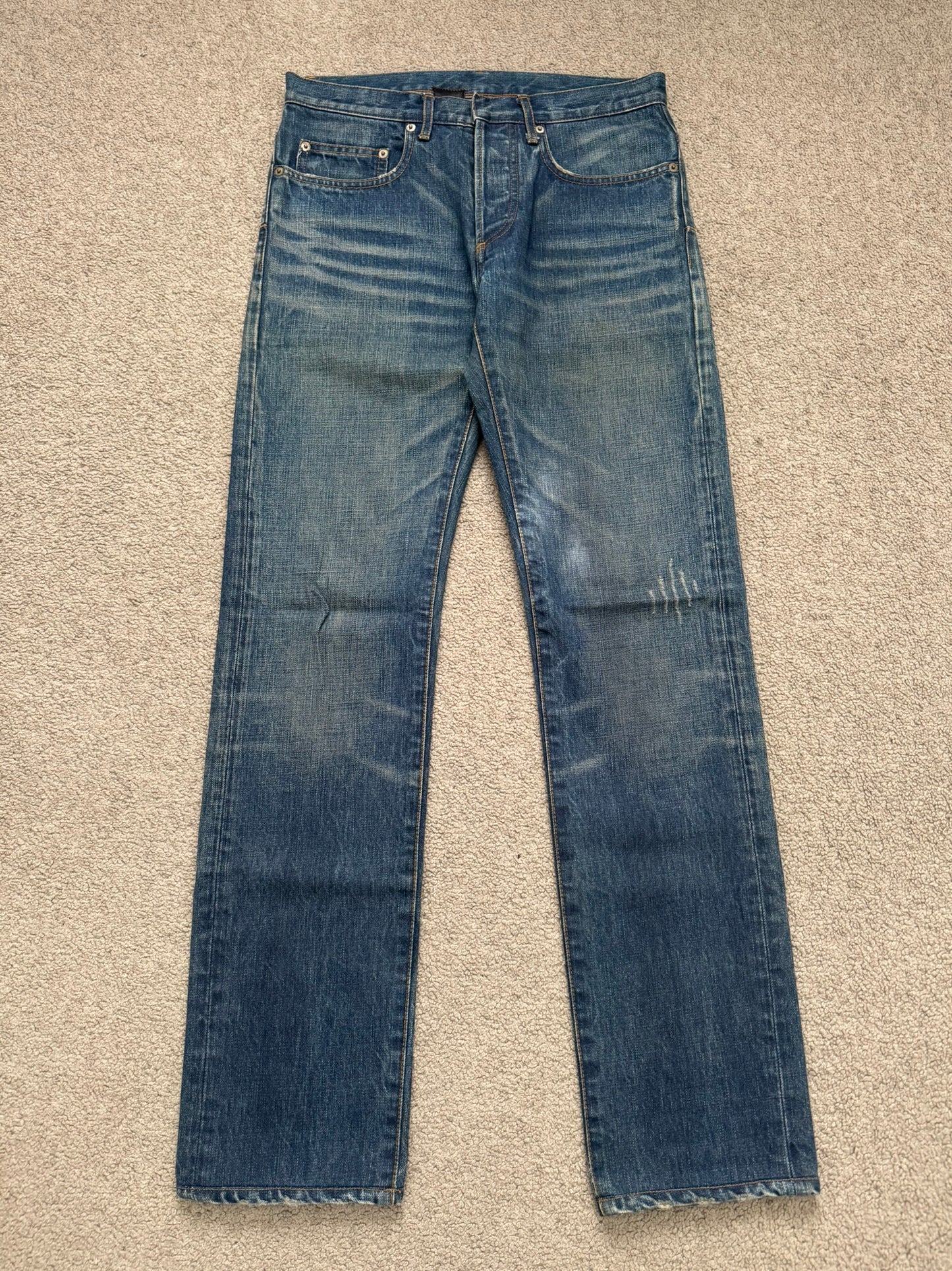 Dior Homme by Hedi Slimane MIJ Clawmark Blue Washed Denim Jeans