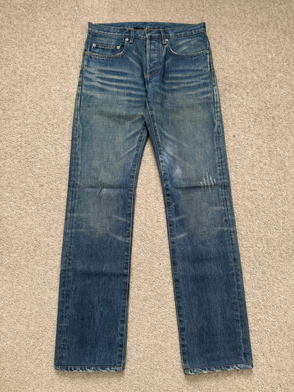 Dior Homme by Hedi Slimane MIJ Clawmark Blue Washed Denim Jeans