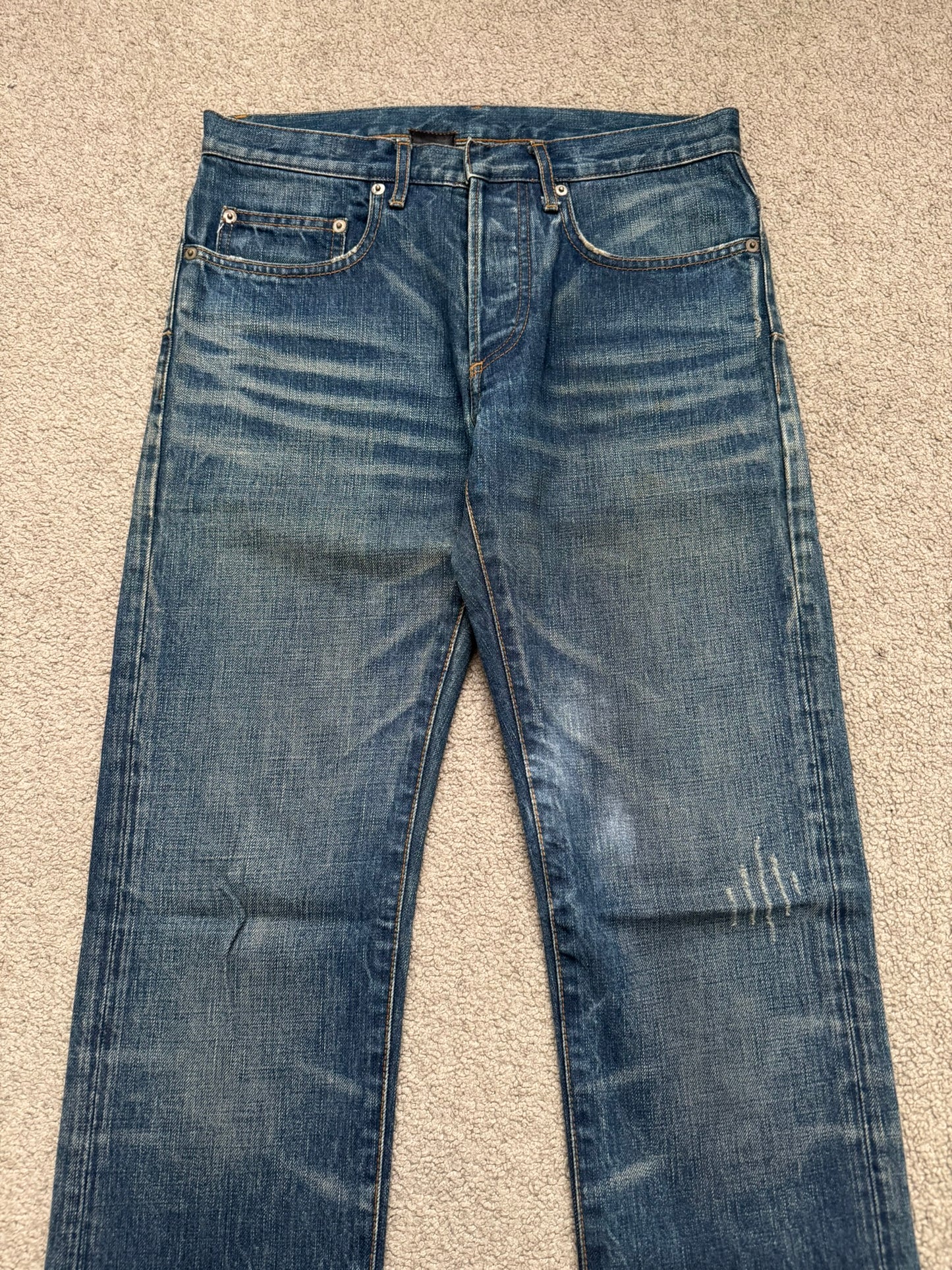 Dior Homme by Hedi Slimane MIJ Clawmark Blue Washed Denim Jeans