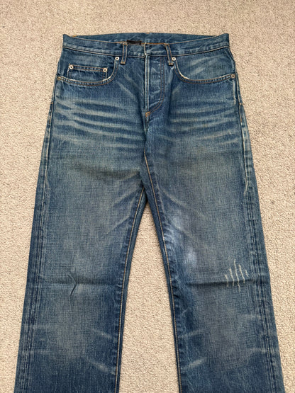 Dior Homme by Hedi Slimane MIJ Clawmark Blue Washed Denim Jeans
