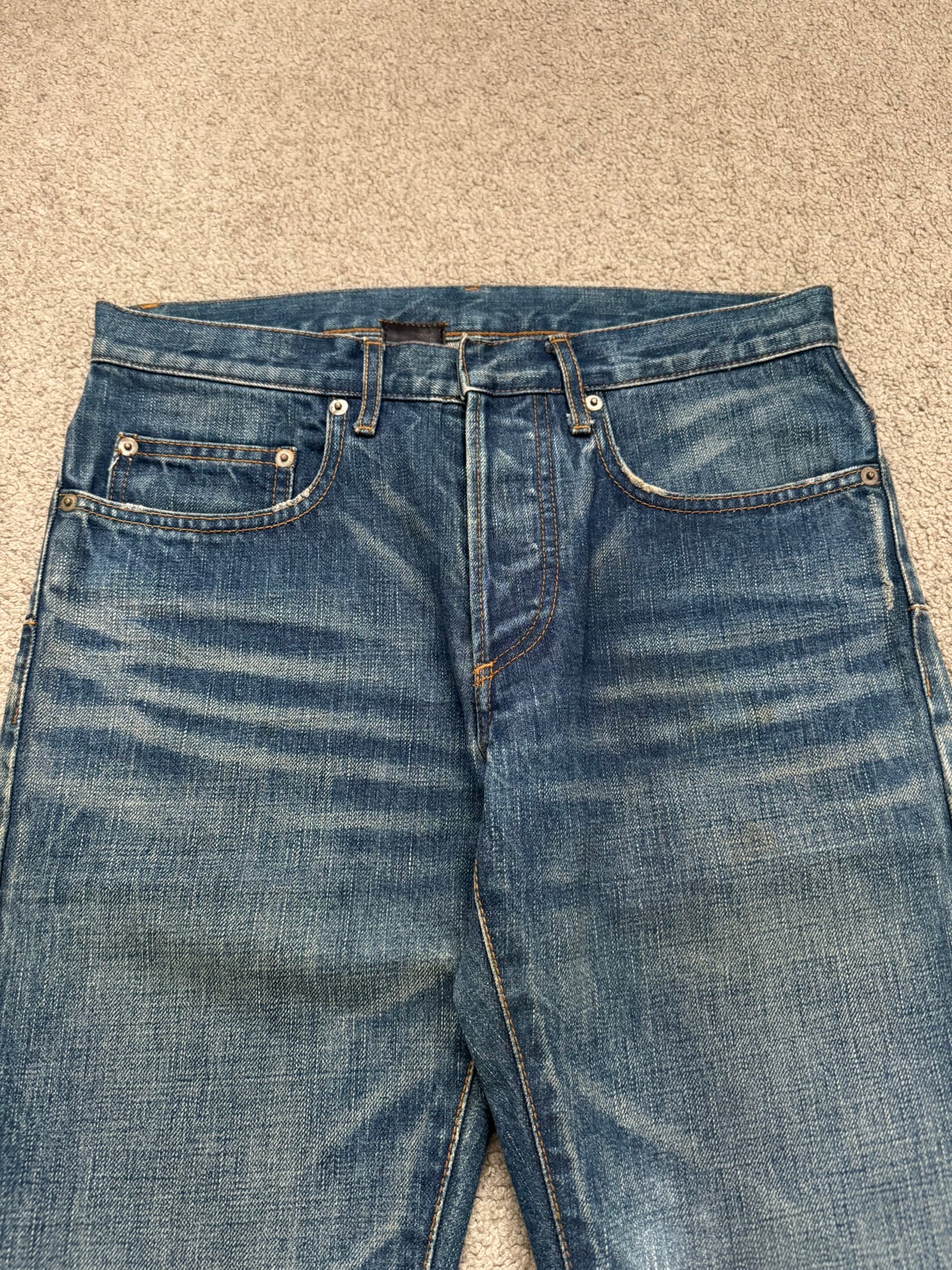 Dior Homme by Hedi Slimane MIJ Clawmark Blue Washed Denim Jeans