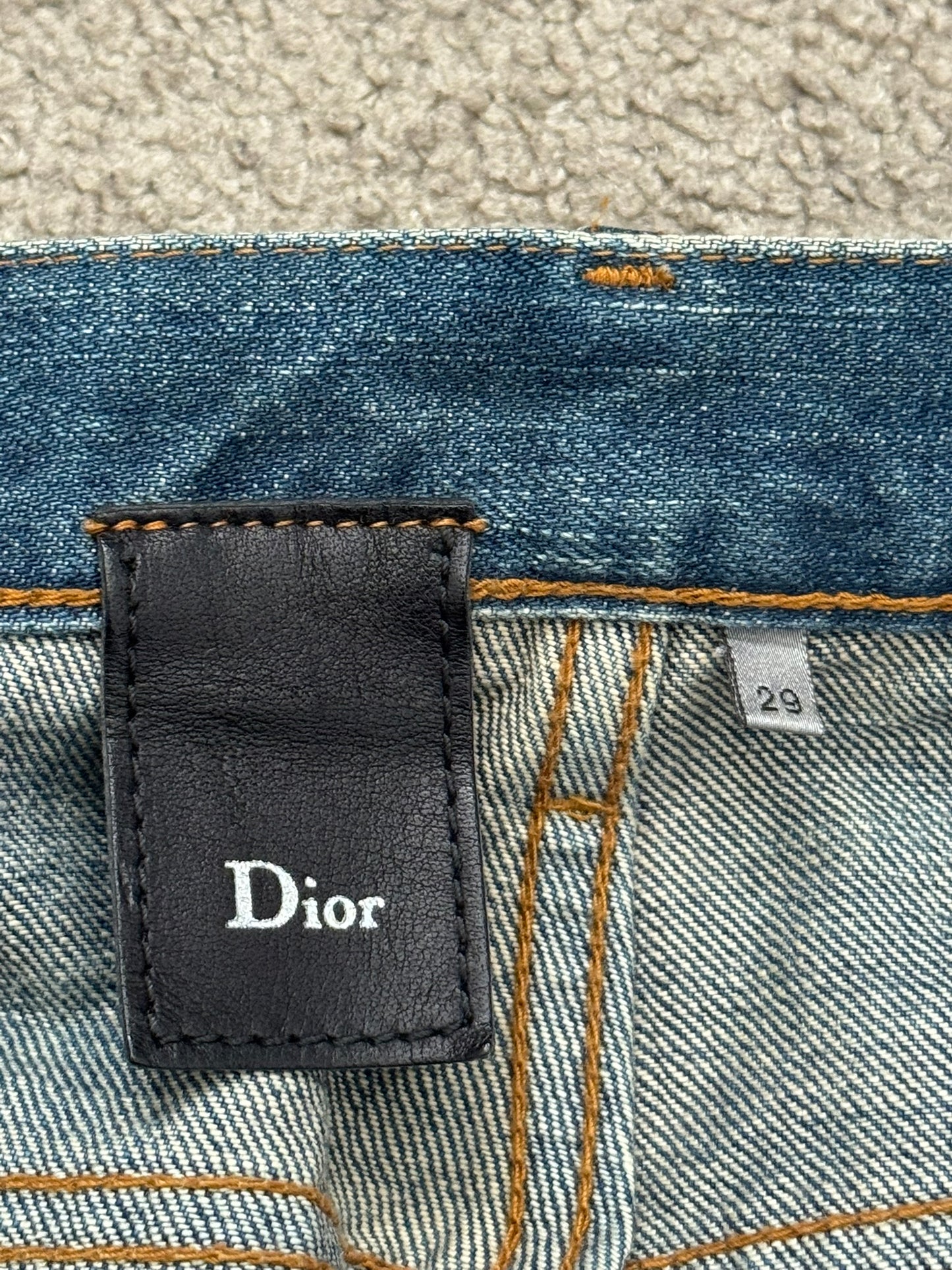 Dior Homme by Hedi Slimane MIJ Clawmark Blue Washed Denim Jeans