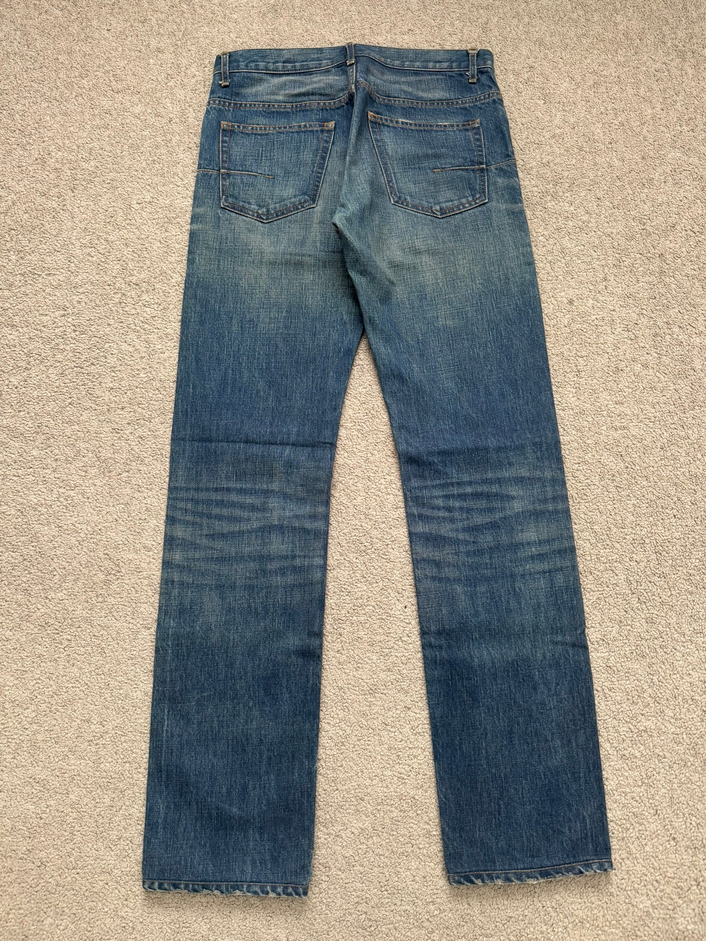 Dior Homme by Hedi Slimane MIJ Clawmark Blue Washed Denim Jeans