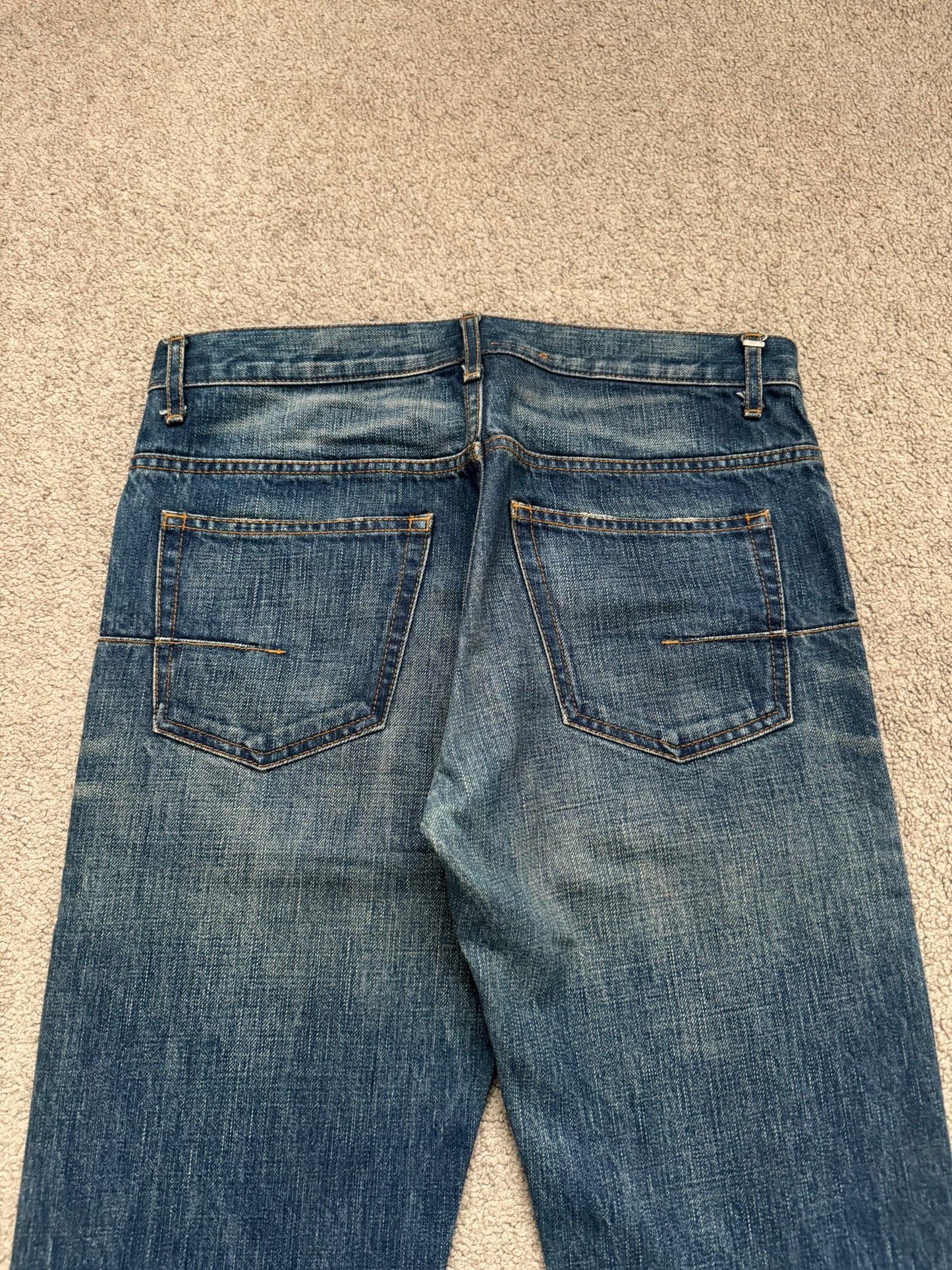 Dior Homme by Hedi Slimane MIJ Clawmark Blue Washed Denim Jeans