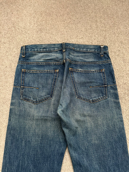Dior Homme by Hedi Slimane MIJ Clawmark Blue Washed Denim Jeans